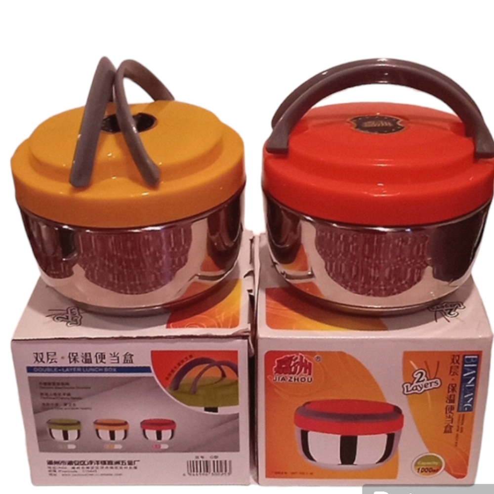 COPY - Double Layer Lunch Box, 2 Different color Yellow and Orange